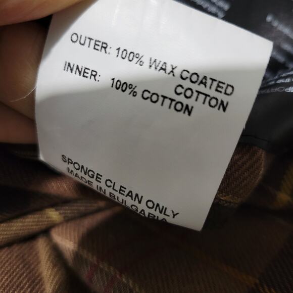 Barbour Utility Jacket Brown Wax Cotton Flannel Lined Slim Hip Length Size 10 - Picture 14 of 16